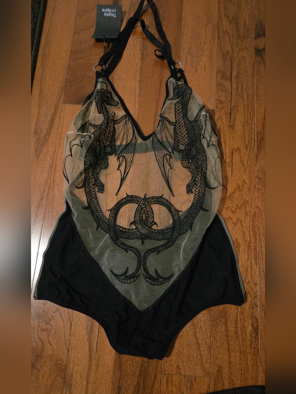 NWT Thistle and Spire Dracona Butterscotch Nude Bodysuit with Bag